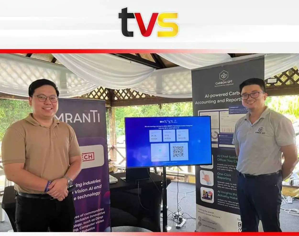 We partnered with EB Tech to showcase real-time emission tracking as people partied, which was displayed on the big screen. This all took place in the hashtag#RuaiHijau, a solar-powered exhibition space set up by the Sarawak Tourism Board. We believe efforts like this bring Sarawak closer to being net-zero by 2050.